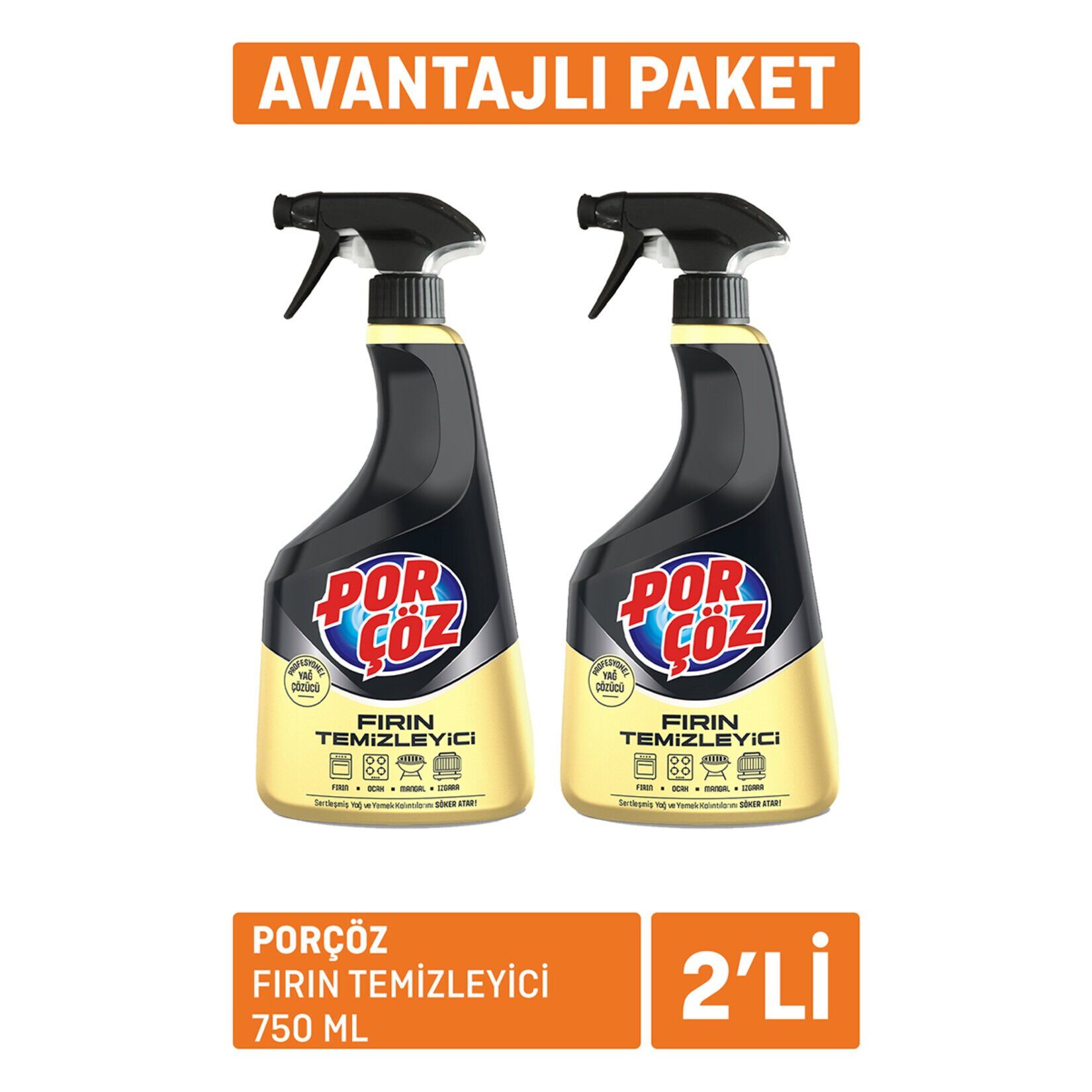 Porçöz Fırın Temizleyici 2x750 Ml