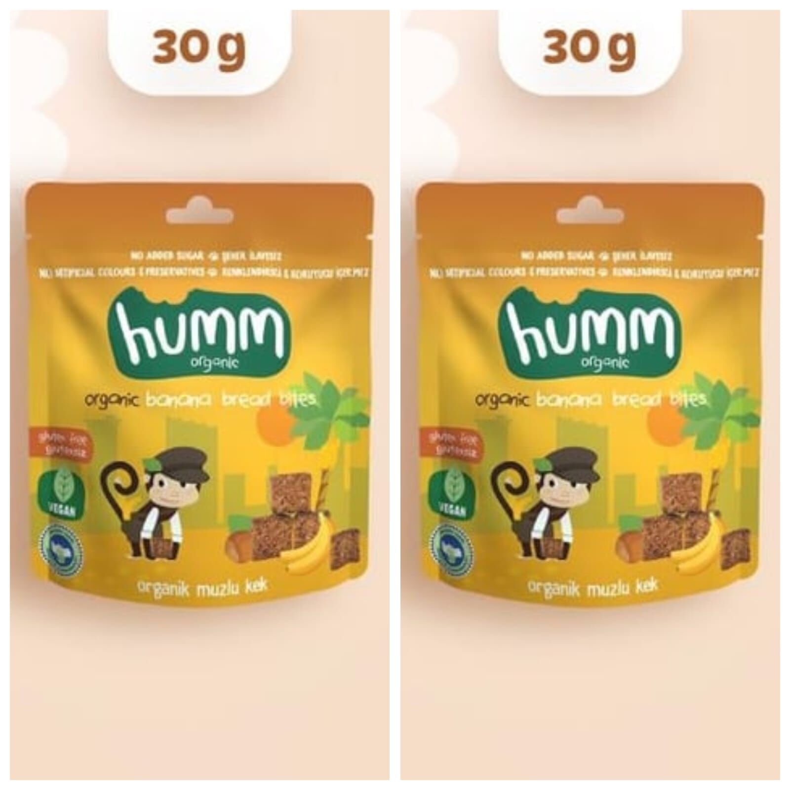 Organik Glutensiz Vegan Muzlu Kek - 30g * 2adet