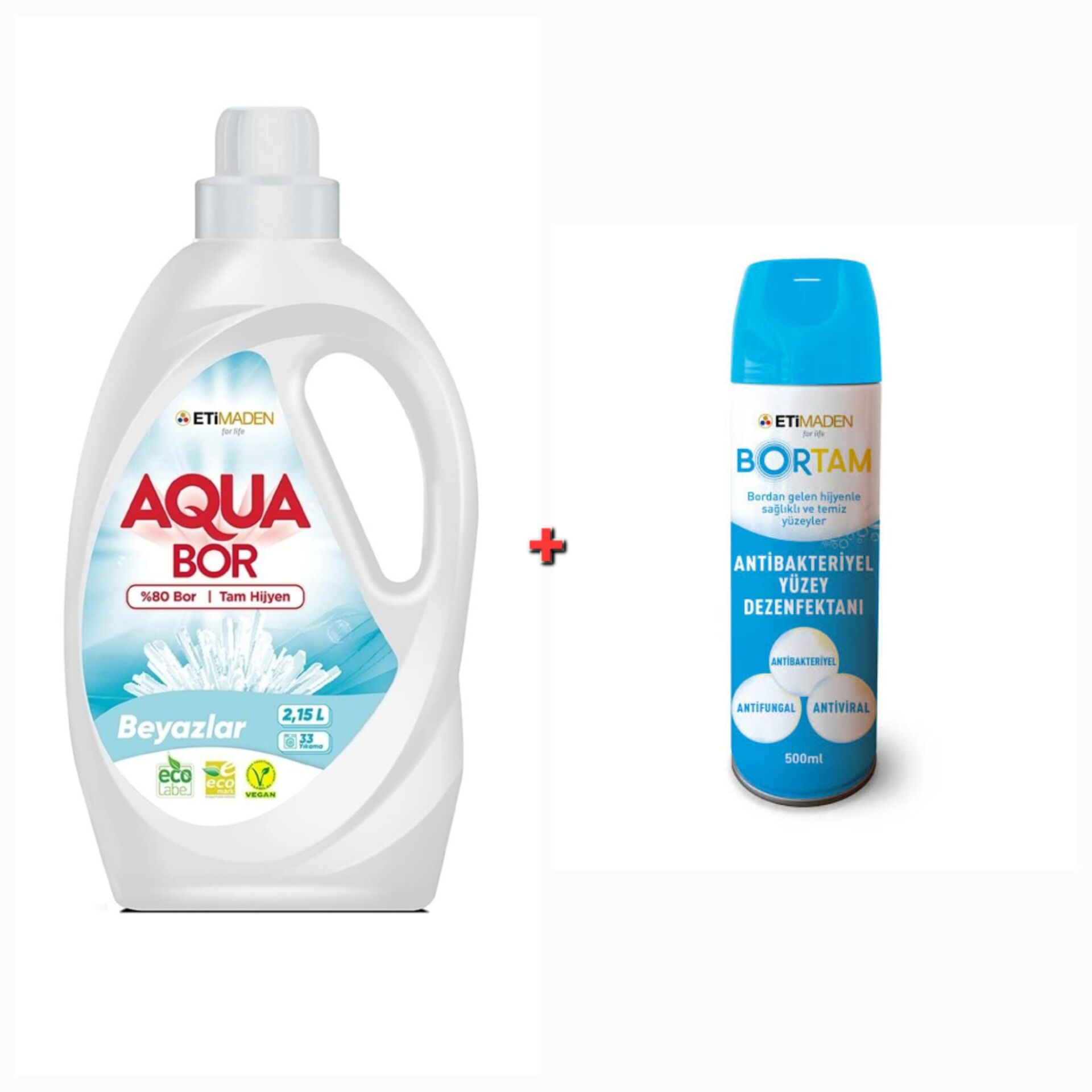 DOĞAL MİNERALLİ  BEYAZLAR  İÇİN SIVI ÇAMAŞIR  DETERJANI SIVI 1*2.15L 33 YIKAMA+ DEZENFEKTAN