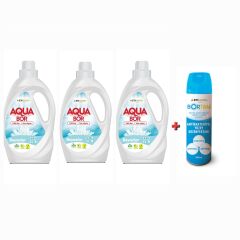 AQUABOR  BEYAZLAR  İÇİN SIVI ÇAMAŞIR DETERJANI SIVI 3 ADET  3*2.15L 99YIKAMA+ DEZENFEKTAN
