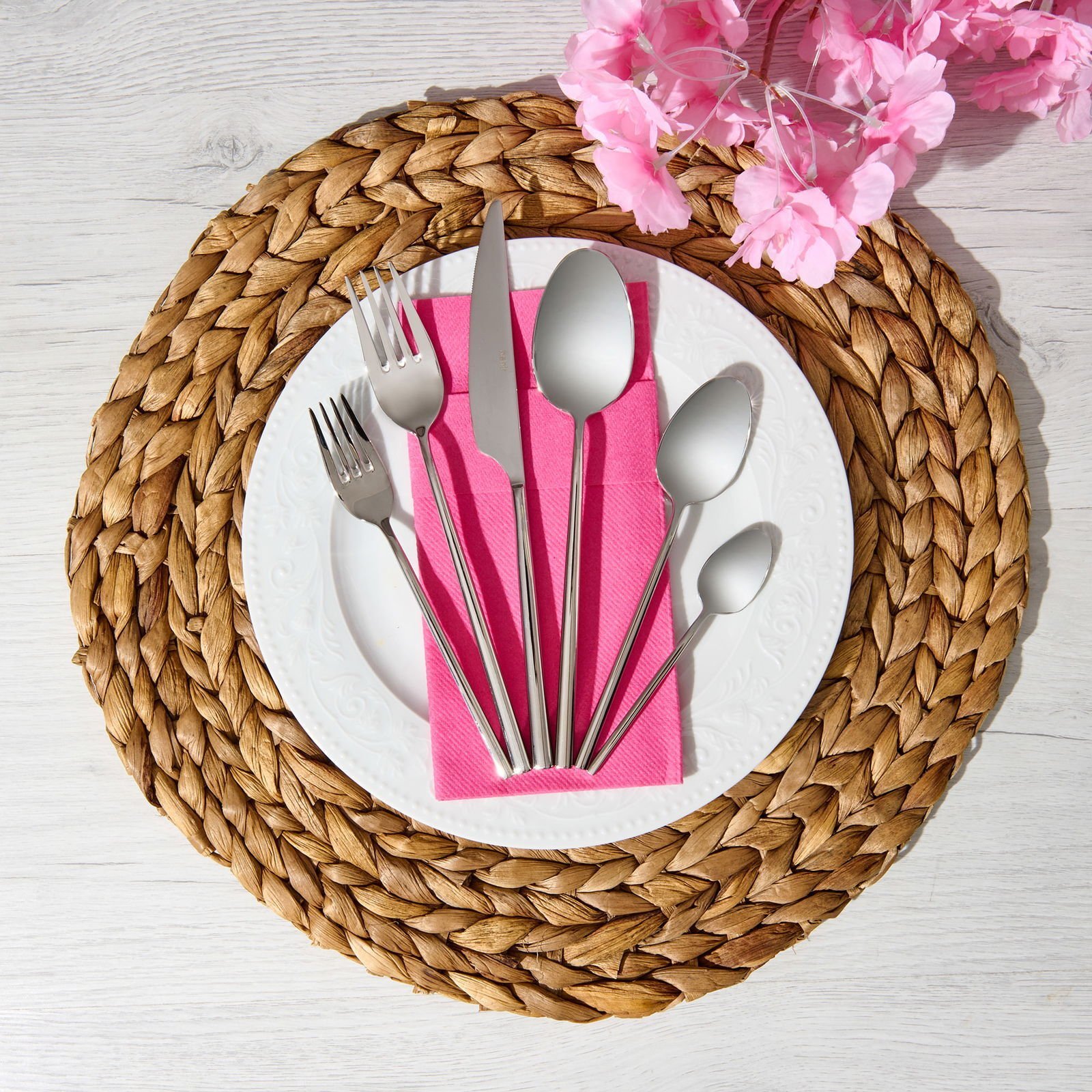 Gloria Sade 36 Parça Çatal Kaşık Bıçak Seti - Gri