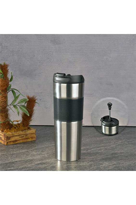 H2O French Press Termos Kupa Siyah 450 ml