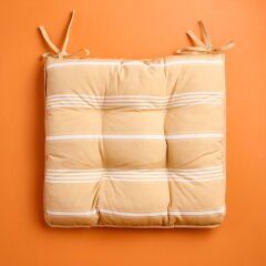 Soft Sun Madness Sandalye Minderi - Hardal / Ekru - 43x43 cm