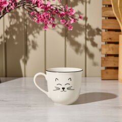 Kitchen Cat Desenli Kupa - Beyaz - 290 ml