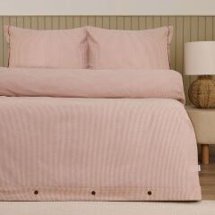 Soft Stripe Tek Kişilik Nevresim Takımı - Kiremit