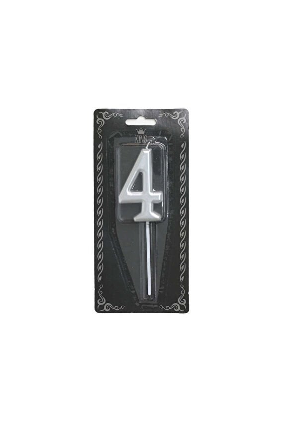 Rakam Mum 4 Numara Gümüş