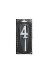 Rakam Mum 4 Numara Gümüş