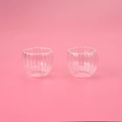 Stripe Çift Cidarlı 2'li Espresso Bardağı - Şeffaf - 80 ml