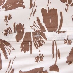 Soft Lily Çift Kişilik Nevresim Takımı - Ekru / Kahverengi