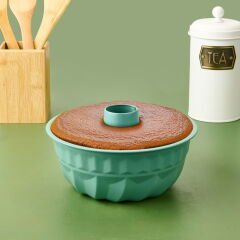 Houseware Borulu Yapışmayan Kek Kalıbı - Turkuaz - 25x10 cm