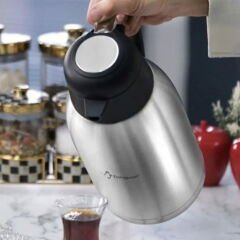 Premium Çelik Çay Termosu - Inox / Siyah - 3 lt