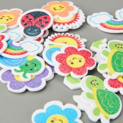 Simli 33'lü Eva Sticker - Renkli