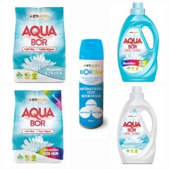 DOĞAL ÇAMAŞIR DETERJANI AQUABOR RENKLİLER VE BEYAZLAR İÇİN 148 YIKAMA+ BORTAM DEZENFEKTAN 500 ML