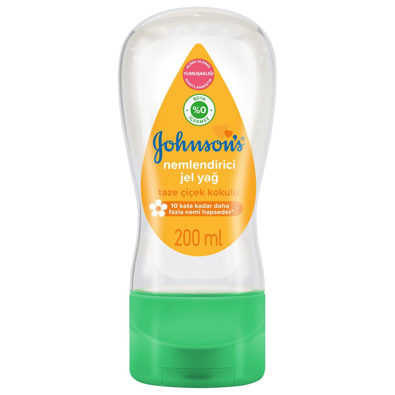 Johnson’s Nemlendirici Jel Yağ, Taze Çiçek Kokulu, Dermatolojik Olarak Test Edilmiş Nemlendirici Jel, 200ml