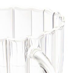 Çizgili Isıya Dayanıklı Cam Kupa - Şeffaf - 250 ml