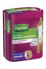 Depend Emici Külot Büyük Boy Kadın 9'lu