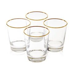 Pure Altın Yaldızlı 4'lü Su Bardağı Seti - 270 ml