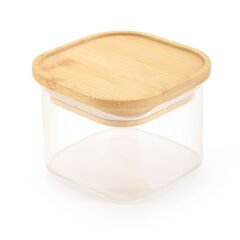 4'lü Cam Kahvaltılık - Şeffaf / Açık Kahverengi - 10x10 cm