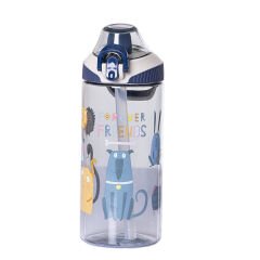 Pipetli Tritan Çocuk Su Matarası 500 ml Mavi-Beyaz 1 Adet