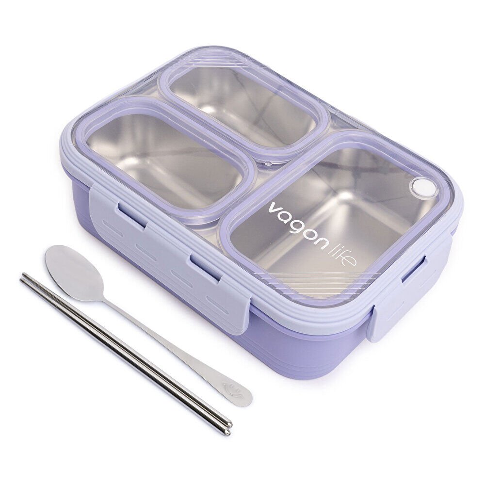 Paslanmaz Çelik 620ml Lunch Box-Lila 1 Adet