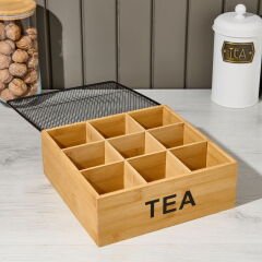 Bambu Çay Kutusu - 24,2x24x8,5 cm