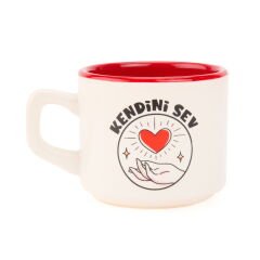 Tasarım Kendini Sev Sloganlı Venüs Kupa - Renkli - 195 ml