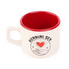 Tasarım Kendini Sev Sloganlı Venüs Kupa - Renkli - 195 ml