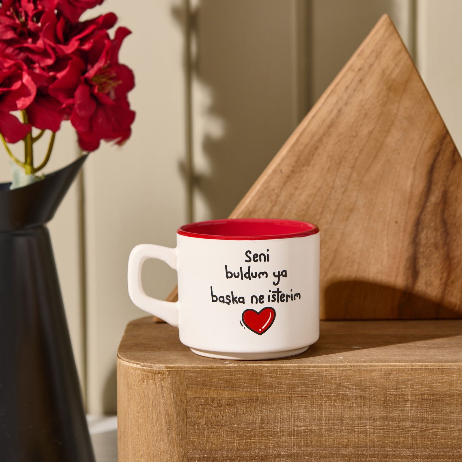 Tasarım Seni Buldum Ya Başka Ne İsterim Sloganlı Venüs Kupa - Renkli - 195 ml