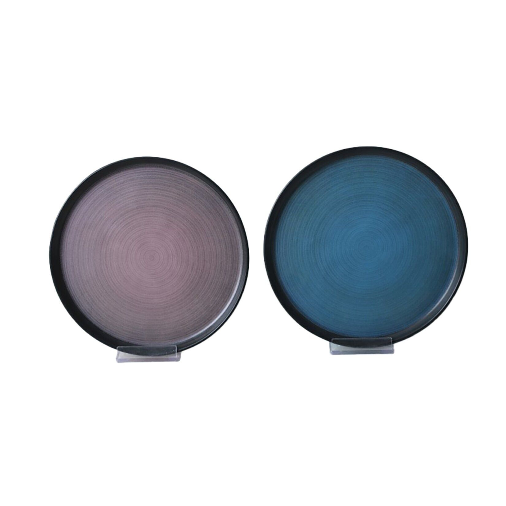 Keramika Saten Seri Servis Tabak Mavi/Pembe 28 Cm