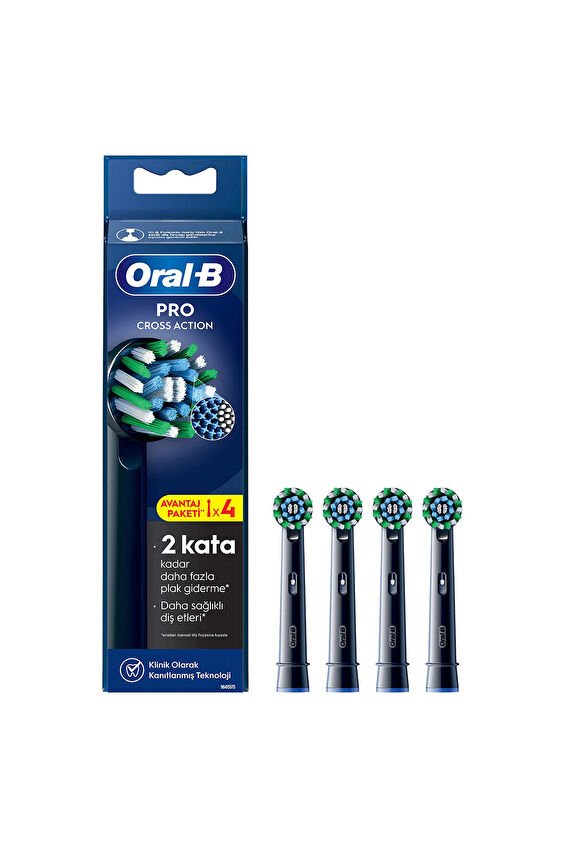 Oral-B Sarjlı Diş Fırçası Yedek Cross Action 4'lü Siyah