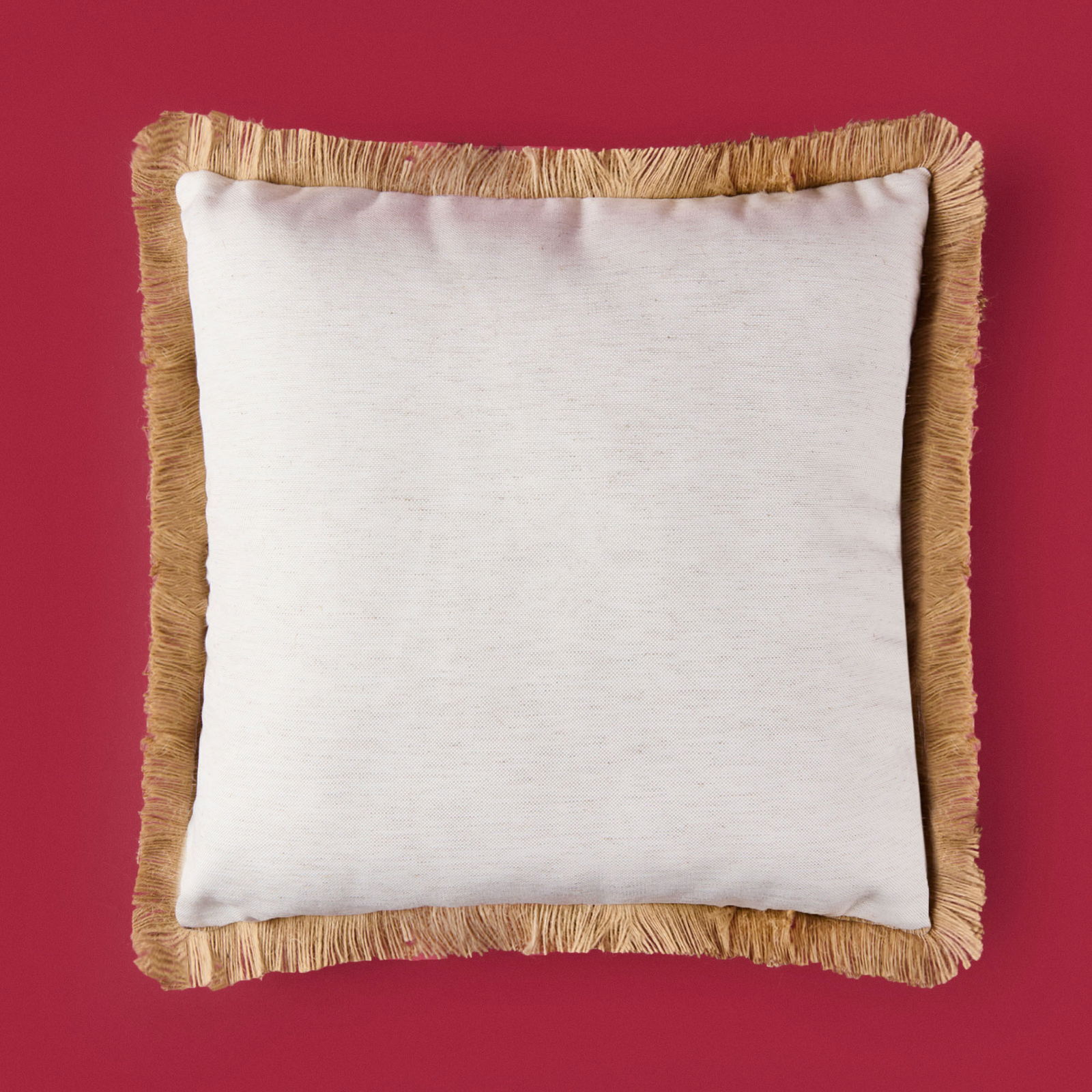 Soft Palm Breeze Saçaklı Kırlent - Ekru - 45x45 cm