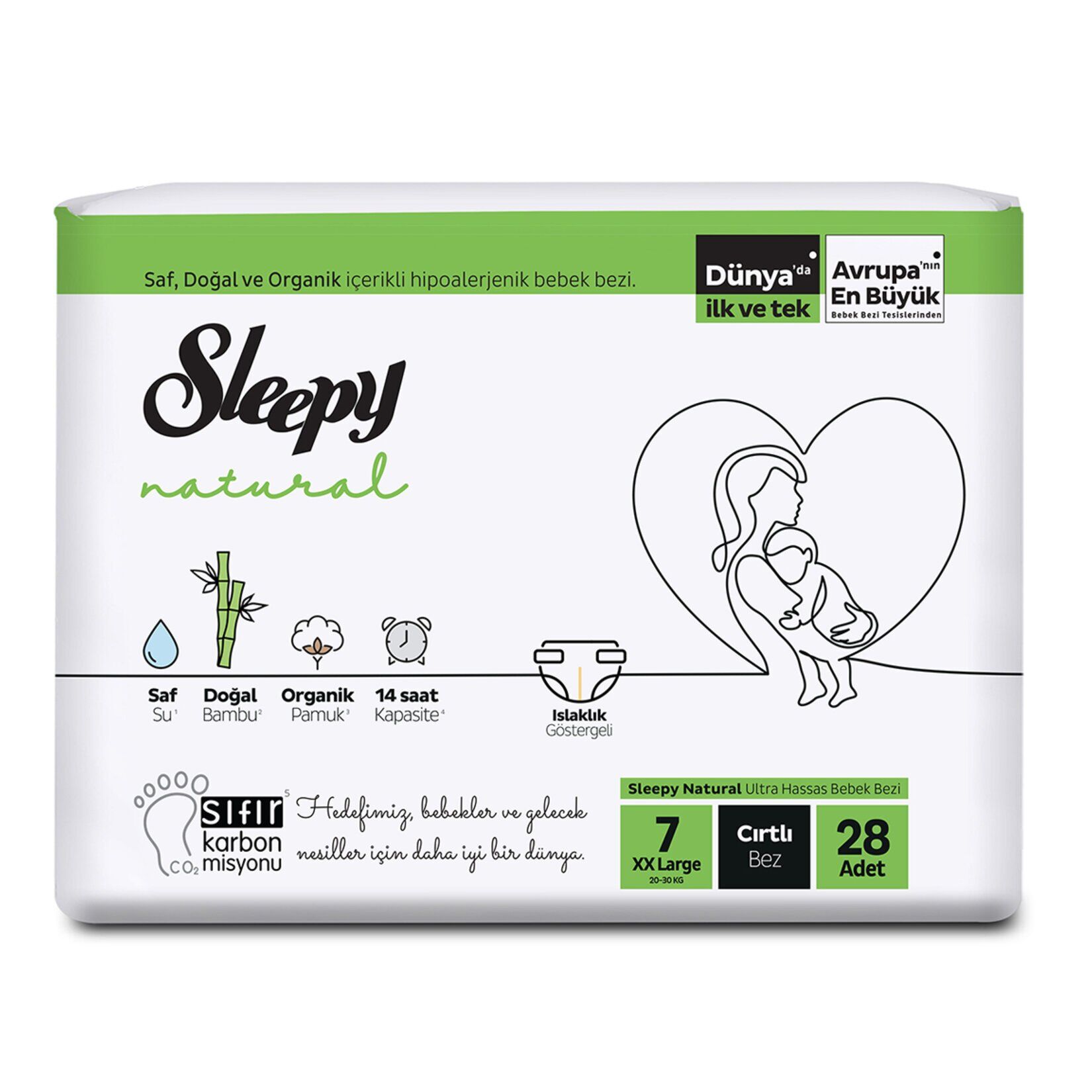 Sleepy Natural Jumbo Paket 7 Beden XXL 20-30 Kg 28'li