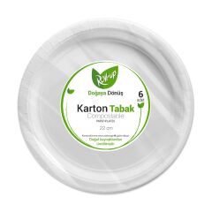 Roll-Up Doğaya Dönüş Karton Tabak 6'lı 22 Cm