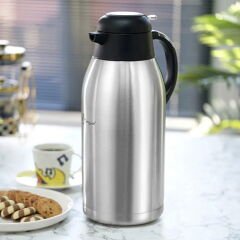 Premium Çelik Çay Termosu - Inox / Siyah - 2,5 lt