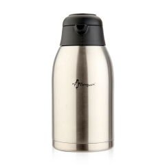 Premium Çelik Çay Termosu - Inox / Siyah - 2,5 lt