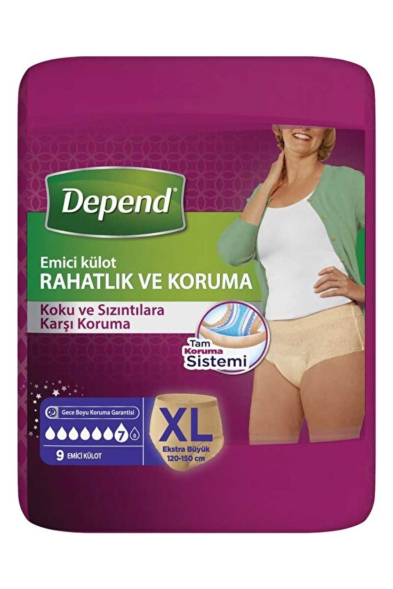 Depend Emici Külot Ekstra Büyük Kadın 9'lu