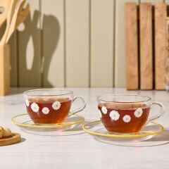 Fiona 4 Parça Çay Fincan Seti - Şeffaf - 238 ml