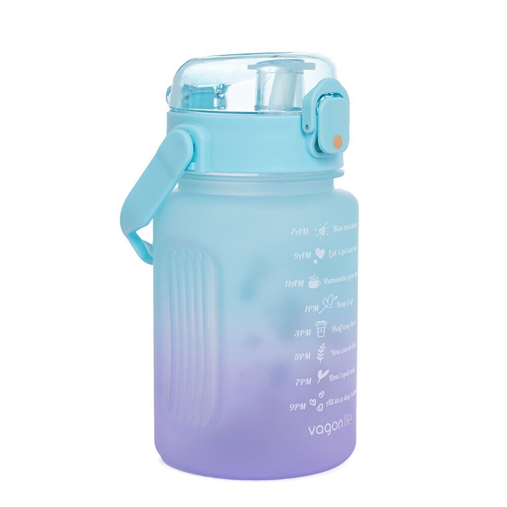 VAGONLİFE 1000 ML SOFT-TOUCH MOTİVASYON SU MATARASI MAVİ-PEMBE 1 Adet