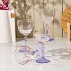 Elite 4'lü Ayaklı Bardak - Mor - 270 ml