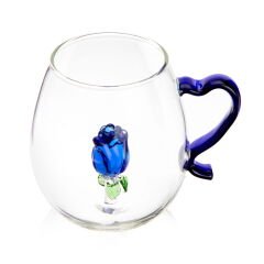Kitchen Borosilikat Cam Lale Figürlü Kupa - 400 ml