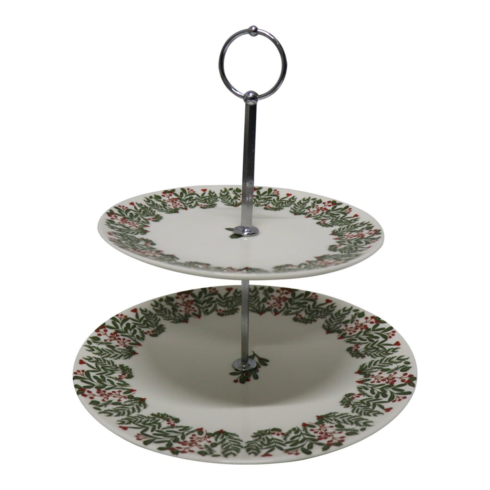 Tulu Porselen Candy Cane Katlı Kurabiyelik 25 + 19 Cm