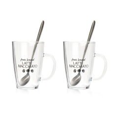 Houseware 4 Parça Latte Bardağı Seti - Şeffaf - 300 ml