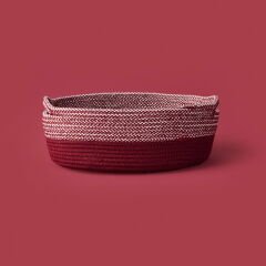 Living Earthy Hues Dekoratif Sepet - Bordo - 26x20x9 cm