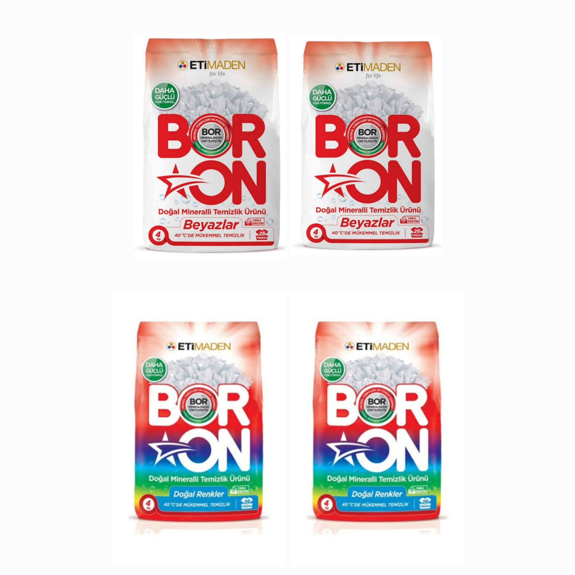 BORON DOĞAL MİNERALLİ  ÇAMAŞIR DETERJANI RENKLİ VE BEYAZLAR İÇİN 104 YIKAMA
