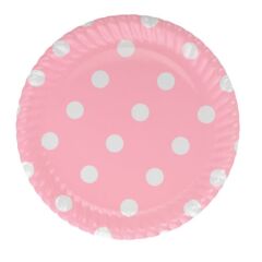 Roll-Up Karton Tabak 8'li Pembe Puantiyeli 23 Cm