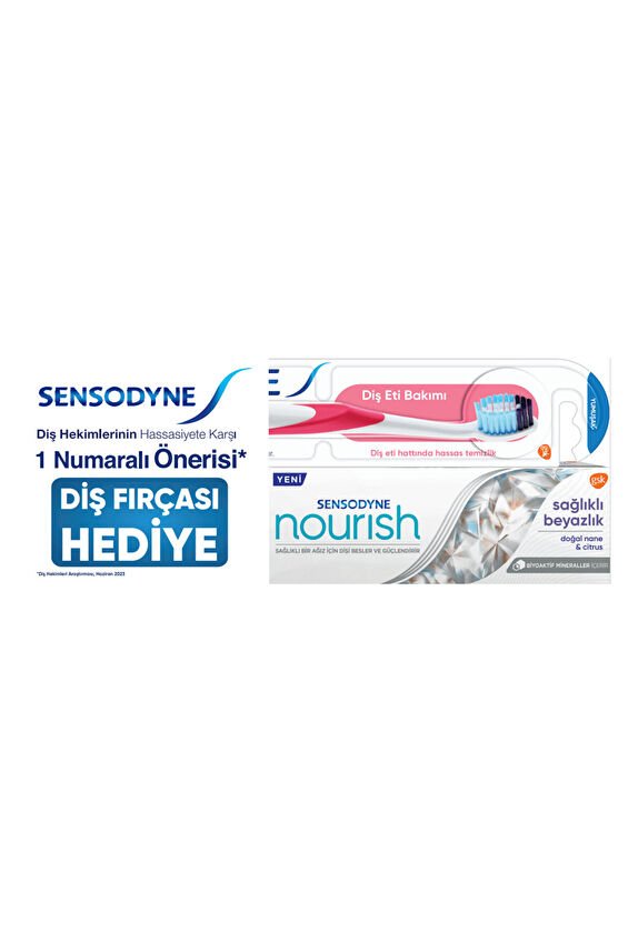 Sensodyne Nourish Diş Macunu 50 ml + Diş Eti Bakım Diş Fırçası