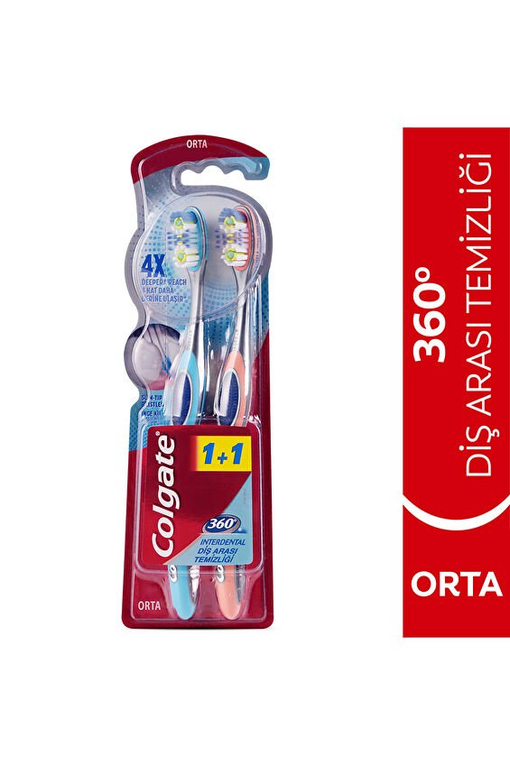 Colgate Diş Fırçası 360 Diş Arası Temizliği 1+1