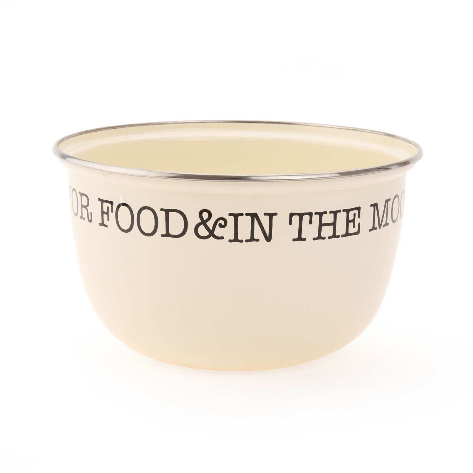 Emaye Karıştırma Kabı - Krem - 23 cm