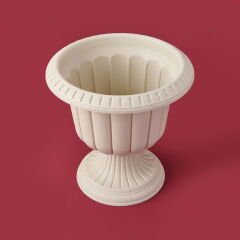 Ayaklı Plastik Saksı - Beyaz - 20,5x30x30 cm
