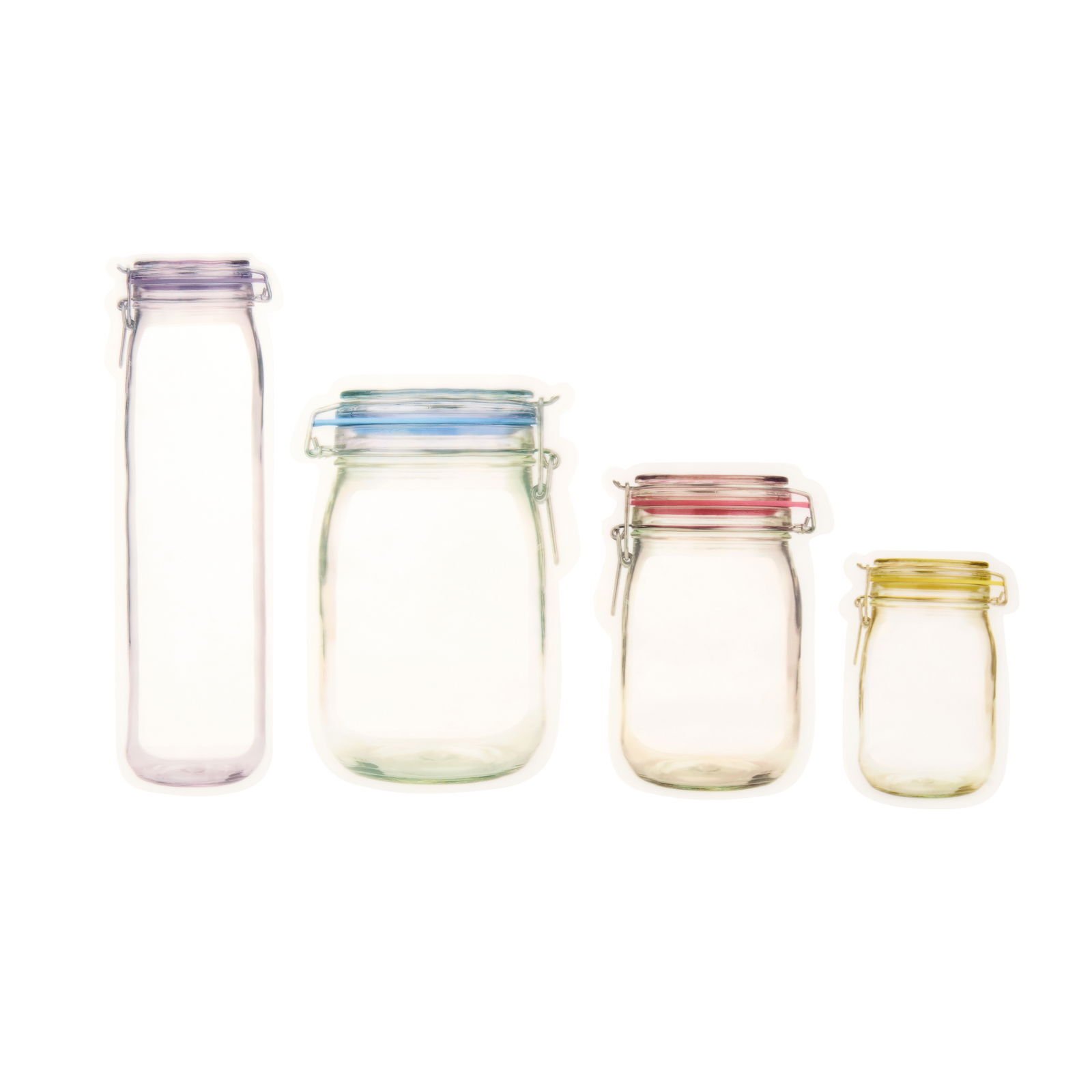 With Love Kavanoz Şekilli Saklama Poşeti - Şeffaf / Renkli